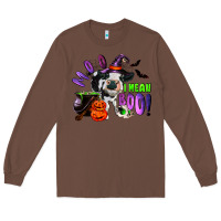 Chestnut Moo I Mean Boo Baby Cow Long Sleeve Tee - RanaPortraitStore