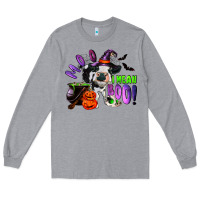 Heather Grey Moo I Mean Boo Baby Cow Long Sleeve Tee - RanaPortraitStore