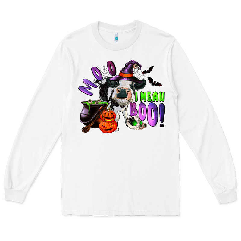 Moo I Mean Boo Baby Cow Long Sleeve Tee by RanaPortraitStore | Teevron