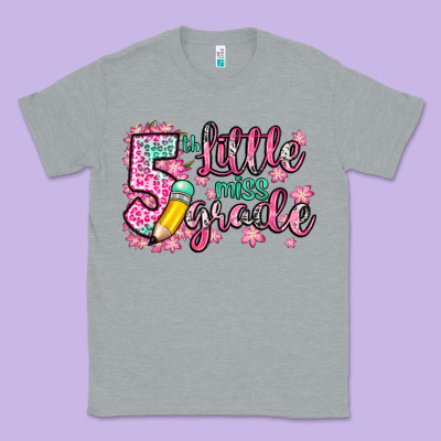 Little Miss 5th Grade Classic Tee Designed By Zillion Design Studio