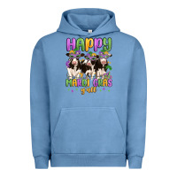 Pigment Pebble Blue happy mardi gras y'all Urban Hoodie - MaliasSmallBusiness