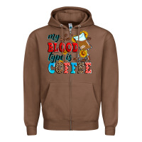 Chestnut my blood type is coffee Zipper Hoodie - Zillion Design Studio