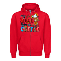 Red my blood type is coffee Zipper Hoodie - Zillion Design Studio