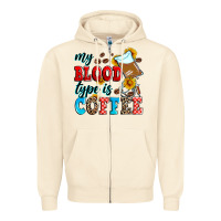 Sandshell my blood type is coffee Zipper Hoodie - Zillion Design Studio