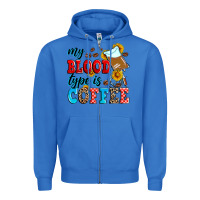 True Royal my blood type is coffee Zipper Hoodie - Zillion Design Studio