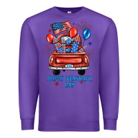 Purple happy memorial day farm truck Premium Sweatshirt - JahusDesignShop