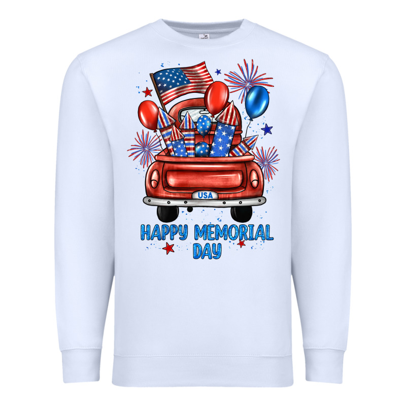 Happy Memorial Day Farm Truck Premium Sweatshirt by JahusDesignShop | Teevron