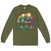Army Green the future of the world is in my classroom Long Sleeve Tee - Zillion Design Studio