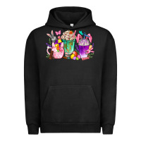 Pigment Black Easter coffee cups with Bunny Urban Hoodie - NancyCooperArtShop