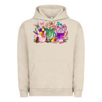 Pigment French Oak Easter coffee cups with Bunny Urban Hoodie - NancyCooperArtShop