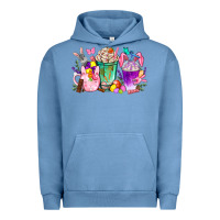 Pigment Pebble Blue Easter coffee cups with Bunny Urban Hoodie - NancyCooperArtShop