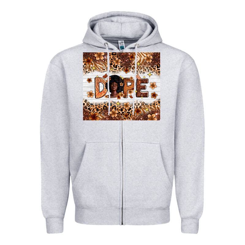 Dope Melanin Zipper Hoodie by Zillion Design Studio | Teevron