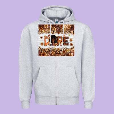 Dope Melanin Zipper Hoodie Designed By Zillion Design Studio
