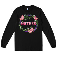 Black Mother With Floral Wreath Long Sleeve Tee - RanaPortraitStore