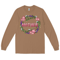 Mother With Floral Wreath Long Sleeve Tee | Teevron