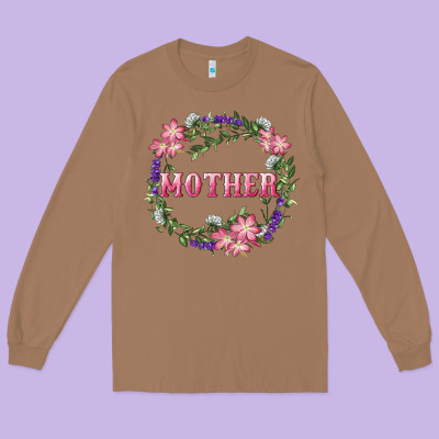 Long Sleeve Tee Mother With Floral Wreath