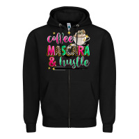 Black coffee mascara and hustle Zipper Hoodie - Zillion Design Studio
