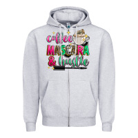 Heather Grey coffee mascara and hustle Zipper Hoodie - Zillion Design Studio