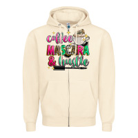 Sandshell coffee mascara and hustle Zipper Hoodie - Zillion Design Studio