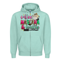 Seafoam coffee mascara and hustle Zipper Hoodie - Zillion Design Studio