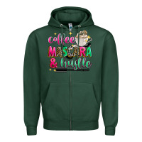 Sports Green coffee mascara and hustle Zipper Hoodie - Zillion Design Studio
