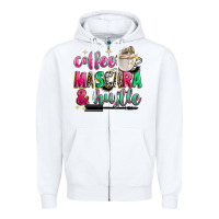 White coffee mascara and hustle Zipper Hoodie - Zillion Design Studio