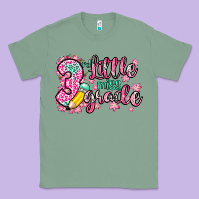 Little Miss 3rd Grade Classic Tee Designed By Zillion Design Studio