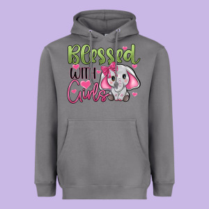 Blessed With Girls Heavyweight Hoodie Designed By Jahusdesignshop