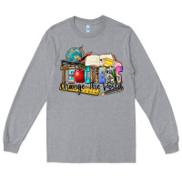 Heather Grey teachers change the world Long Sleeve Tee - Zillion Design Studio