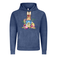 Vintage Denim easter bunny and eggs Vintage Hoodie - AdoDesignShop