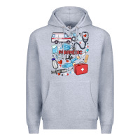 Heather Grey can't talk right now doing paramedic stuff Premium Hoodie - MaliasSmallBusiness