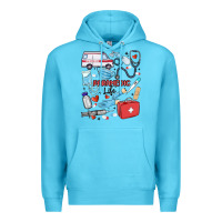 Ocean Blue can't talk right now doing paramedic stuff Premium Hoodie - MaliasSmallBusiness