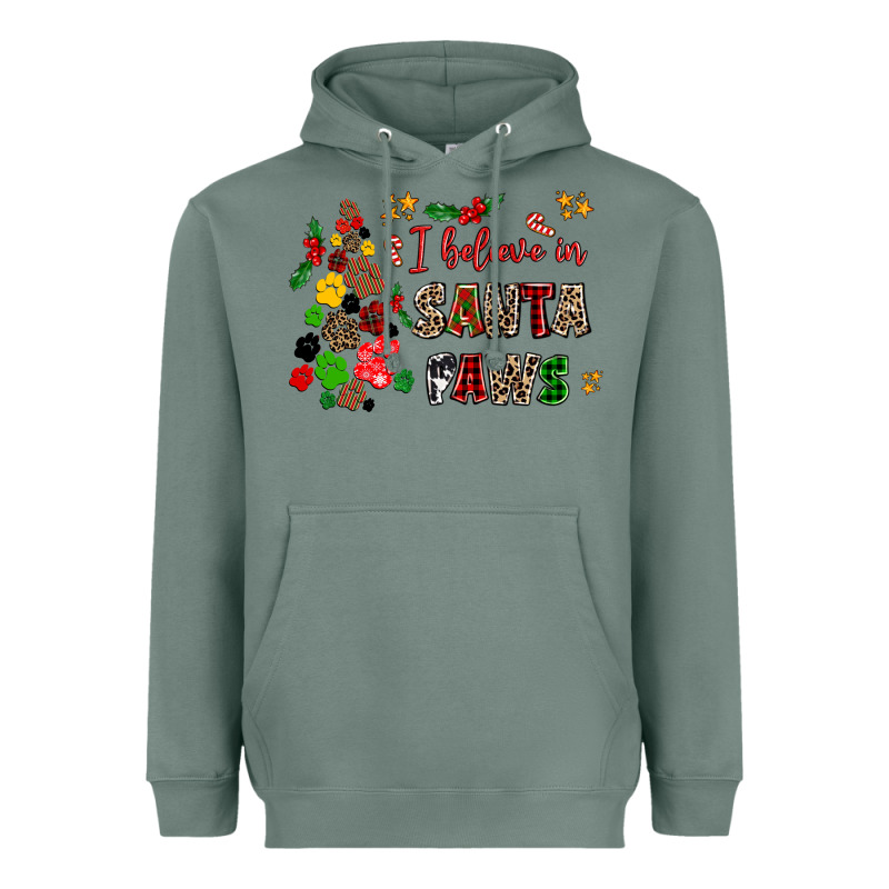 I Believe In Santa Paws Heavyweight Hoodie by AdoDesignShop | Teevron