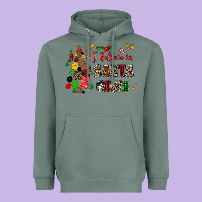I Believe In Santa Paws Heavyweight Hoodie Designed By Adodesignshop