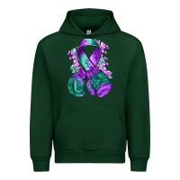 Forest Green purple and green anal cancer with boxing gloves na Urban Hoodie - NancyCooperArtShop