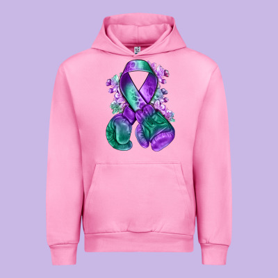 Purple And Green Anal Cancer With Boxing Gloves Na Urban Hoodie Designed By Nancycooperartshop
