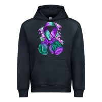 Navy purple and green anal cancer with boxing gloves na Urban Hoodie - NancyCooperArtShop