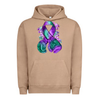 Pigment Burro purple and green anal cancer with boxing gloves na Urban Hoodie - NancyCooperArtShop