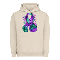 Pigment French Oak purple and green anal cancer with boxing gloves na Urban Hoodie - NancyCooperArtShop
