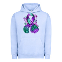 Pigment Grape Ice purple and green anal cancer with boxing gloves na Urban Hoodie - NancyCooperArtShop