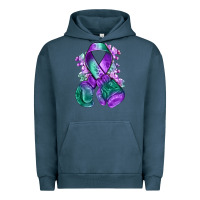 Pigment Midnight Navy purple and green anal cancer with boxing gloves na Urban Hoodie - NancyCooperArtShop