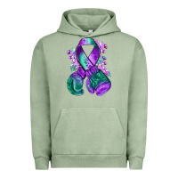 Pigment Oil Green purple and green anal cancer with boxing gloves na Urban Hoodie - NancyCooperArtShop