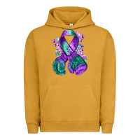 Pigment Peanut Butter purple and green anal cancer with boxing gloves na Urban Hoodie - NancyCooperArtShop