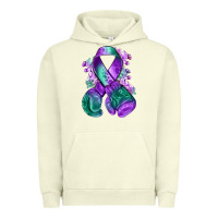 Pigment Pistachio purple and green anal cancer with boxing gloves na Urban Hoodie - NancyCooperArtShop