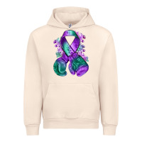 Sandshell purple and green anal cancer with boxing gloves na Urban Hoodie - NancyCooperArtShop