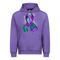 Tulip purple and green anal cancer with boxing gloves na Urban Hoodie - NancyCooperArtShop