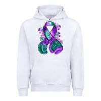 White purple and green anal cancer with boxing gloves na Urban Hoodie - NancyCooperArtShop