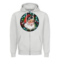 Dove Grey Christmas Santa Claus Zipper Hoodie - RanaPortraitStore