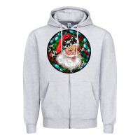 Heather Grey Christmas Santa Claus Zipper Hoodie - RanaPortraitStore