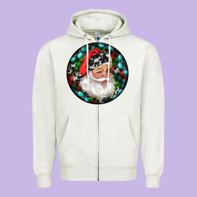 Christmas Santa Claus Zipper Hoodie Designed By Ranaportraitstore